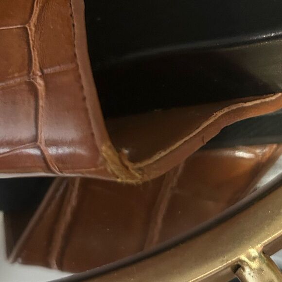 Who What Wear Brown Croc-Embossed Sandals - Picture 4 of 7